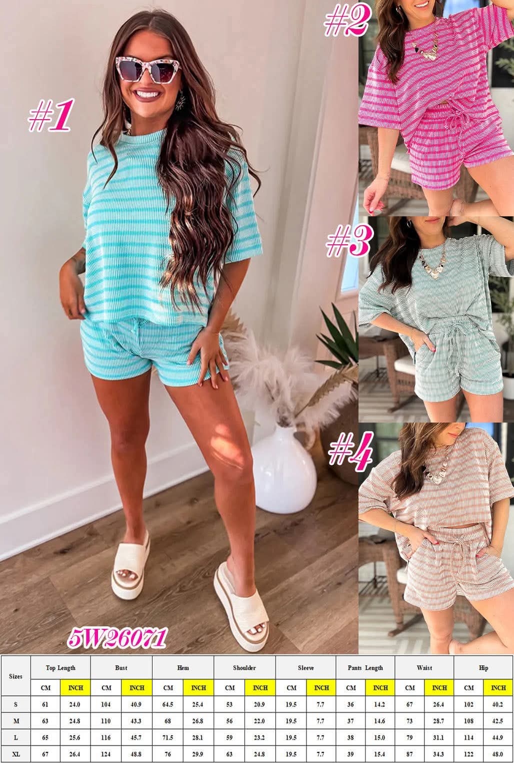 Stripe Ribbed Tee + Shorts
