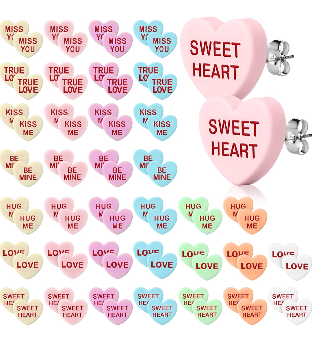 Candy Heart Studs