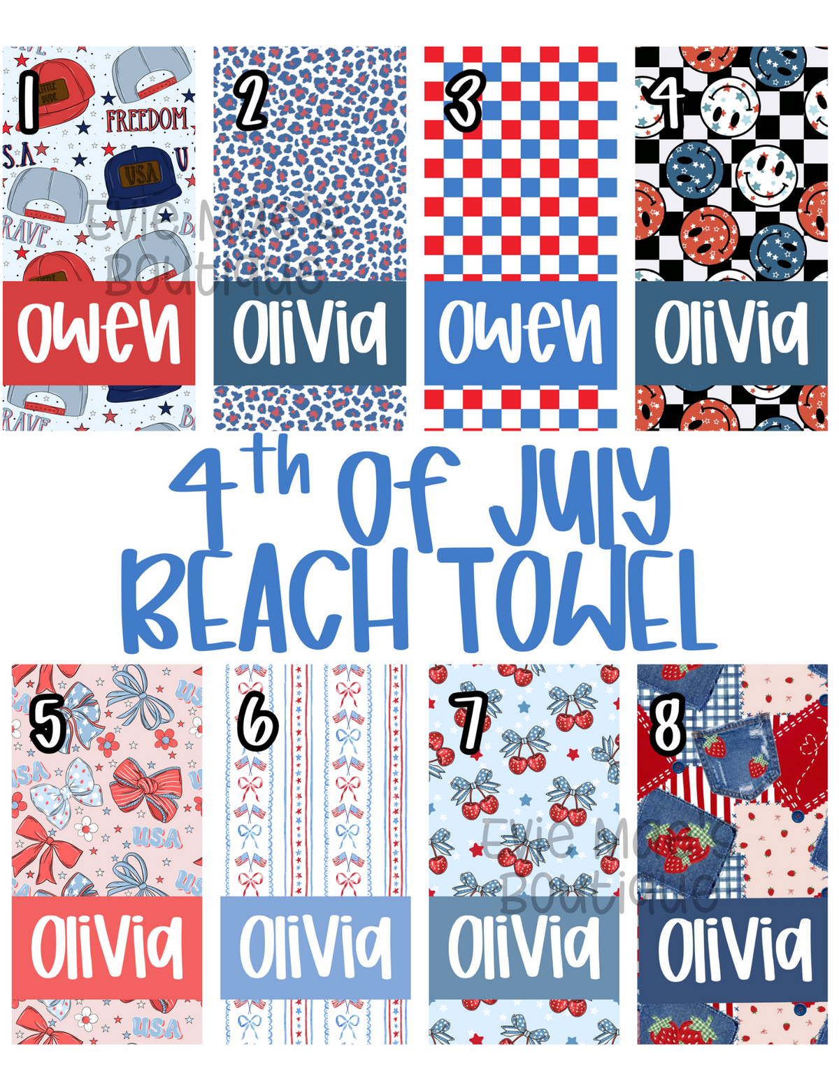 4th of July Beach Towel