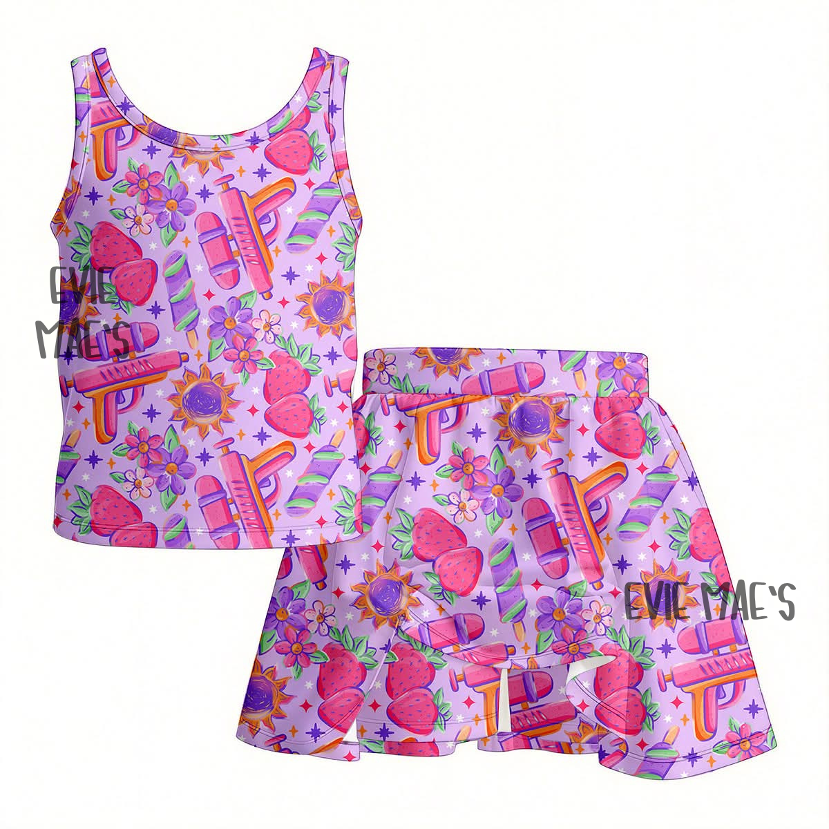 Custom Print Athletic Tank + Skort Set