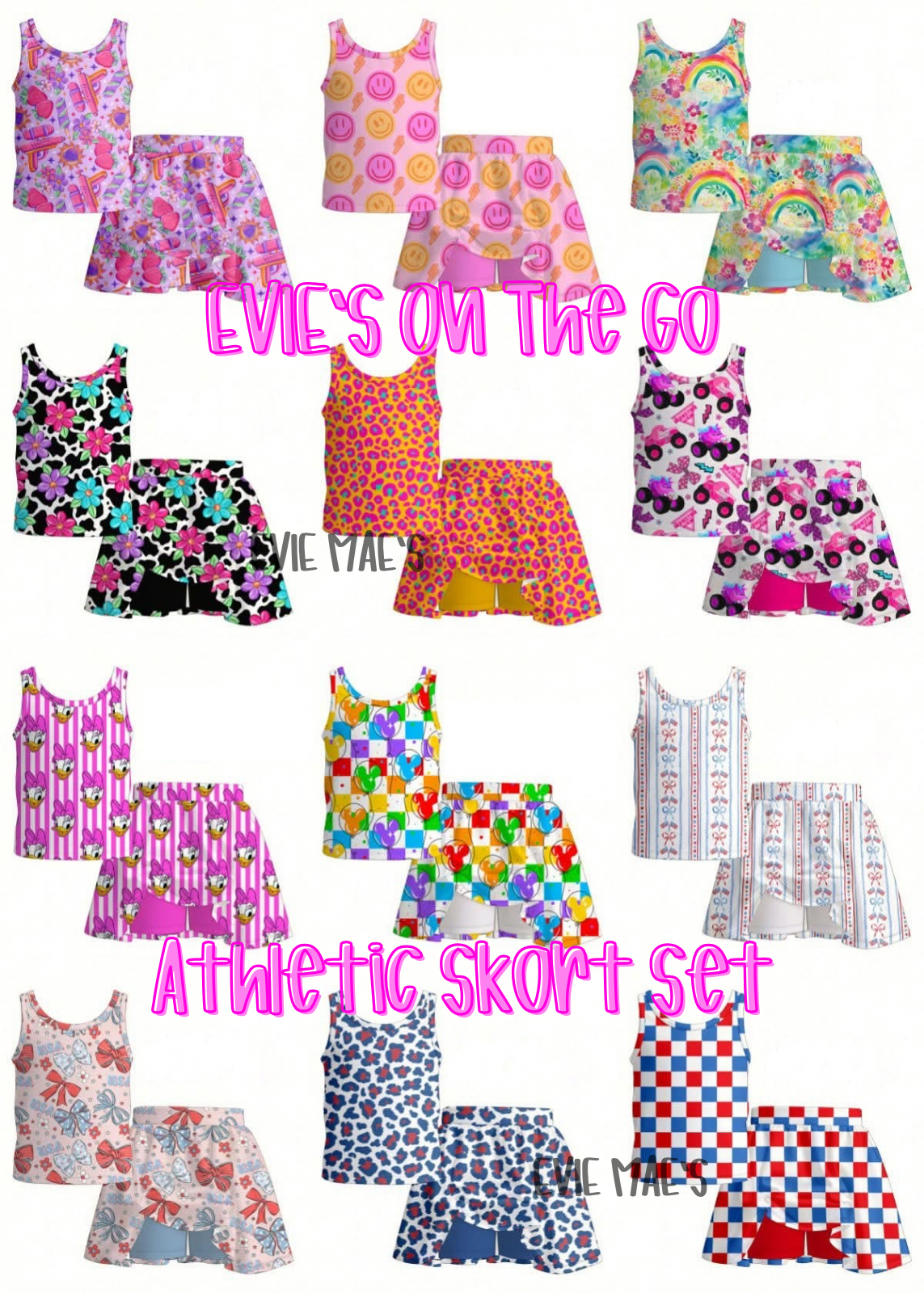 Custom Print Athletic Tank + Skort Set