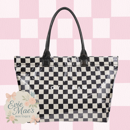 Checkered PVC Tote Bag