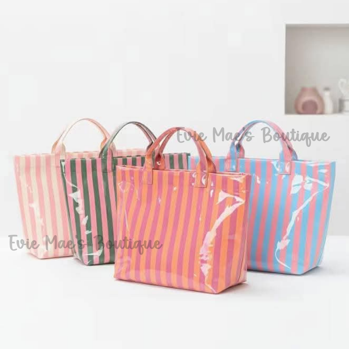 CozyClear Striped Tote