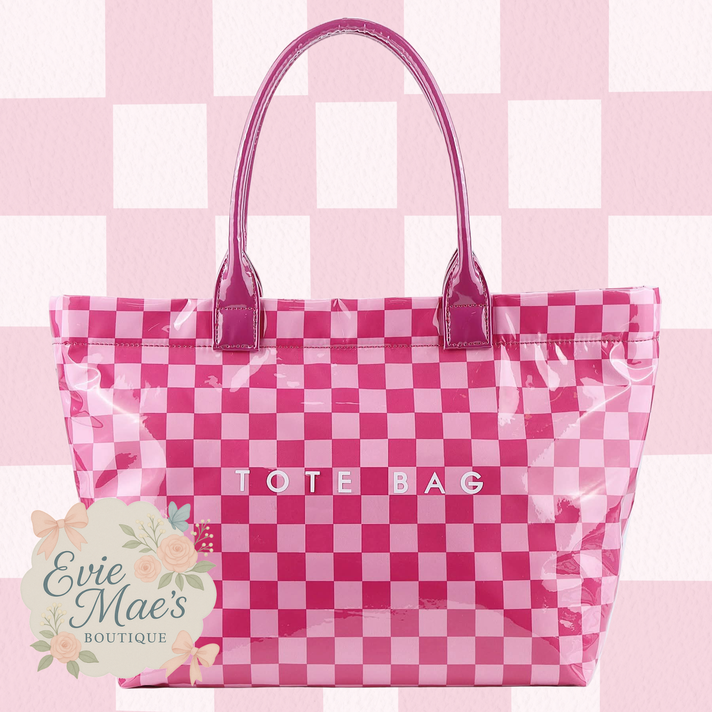 Checkered PVC Tote Bag