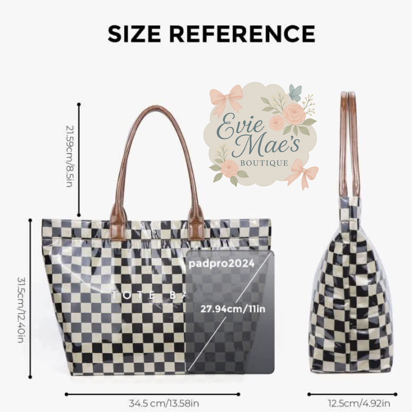 Checkered PVC Tote Bag