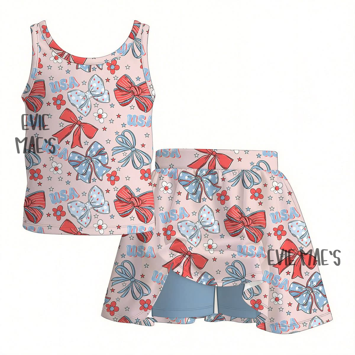 Custom Print Athletic Tank + Skort Set