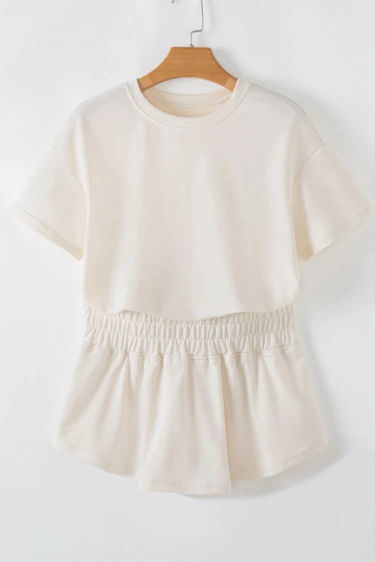 Cropped Tee + High Waist Skort Set