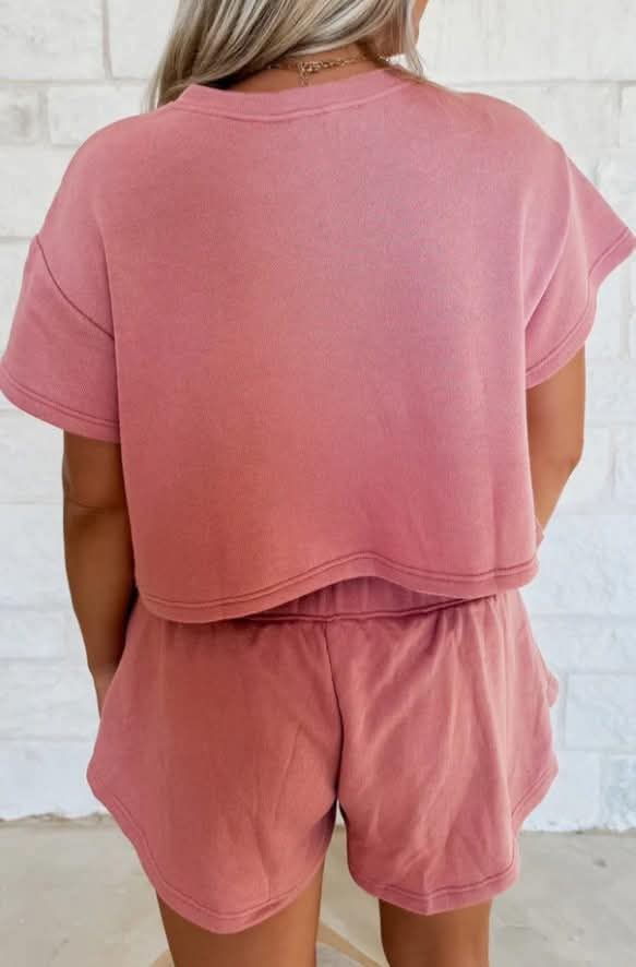 Cropped Tee + High Waist Skort Set