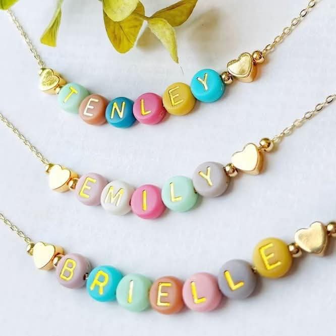 Pastel Beaded Name Necklace