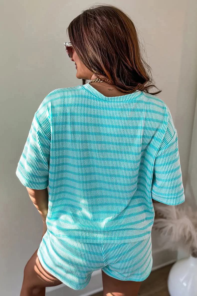 Stripe Ribbed Tee + Shorts