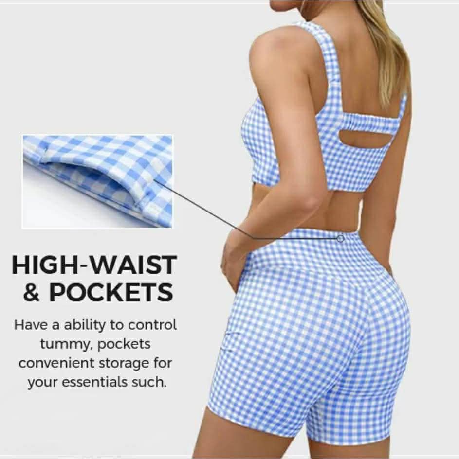 Gingham Sports Tank + Shorts