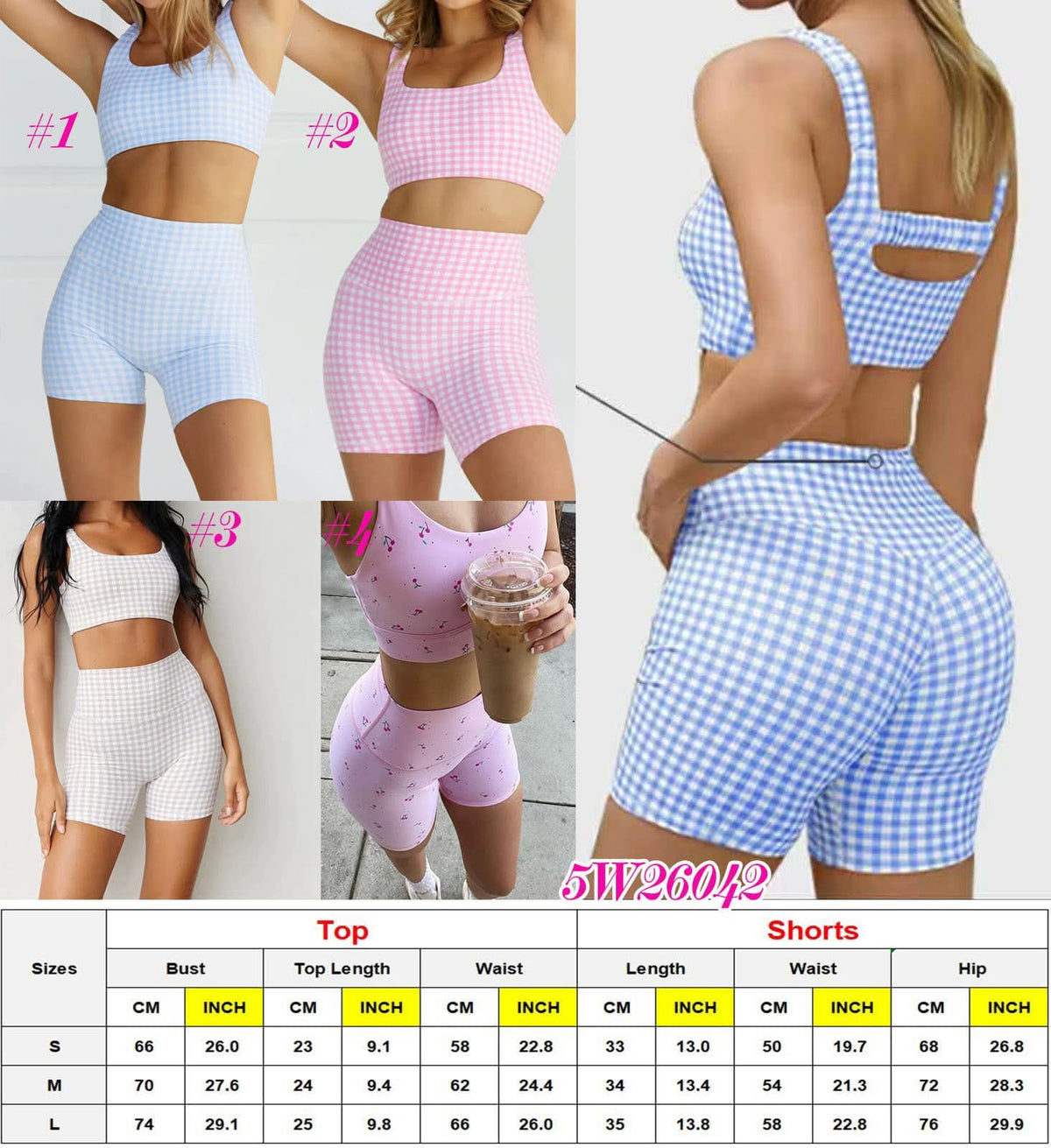 Gingham Sports Tank + Shorts