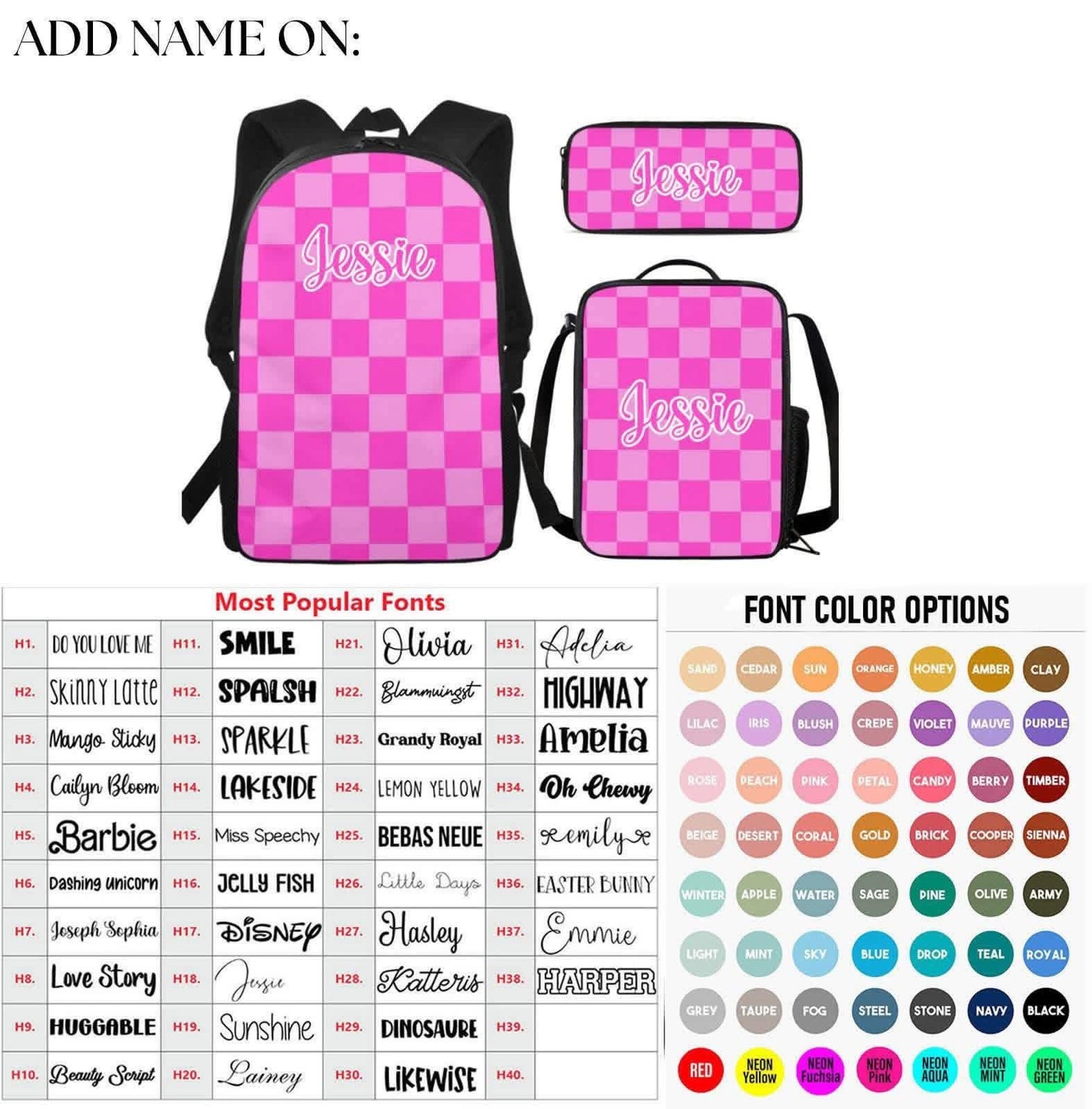 Custom Backpack Set