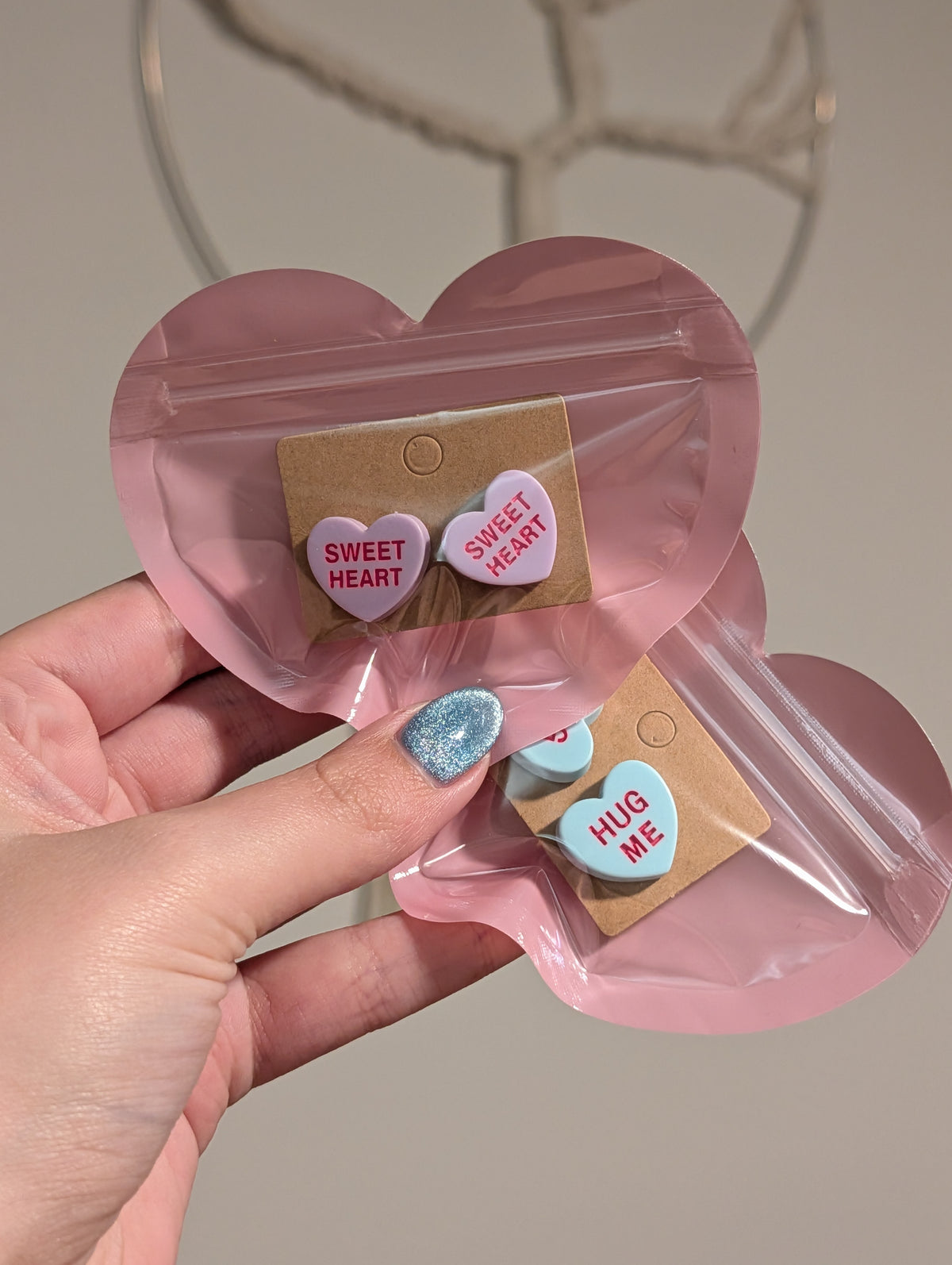 Candy Heart Studs